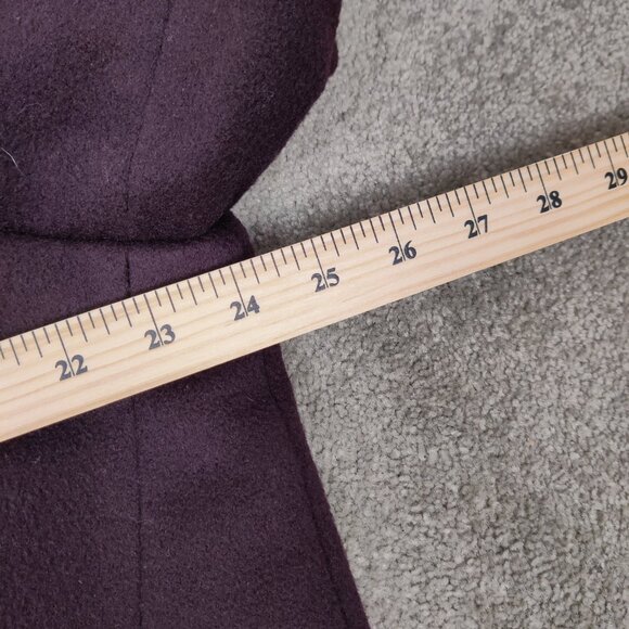 Hugo Boss Men's 100% Wool Burgundy Purple Pea Coat Size Medium Quiet Luxury - Picture 10 of 11